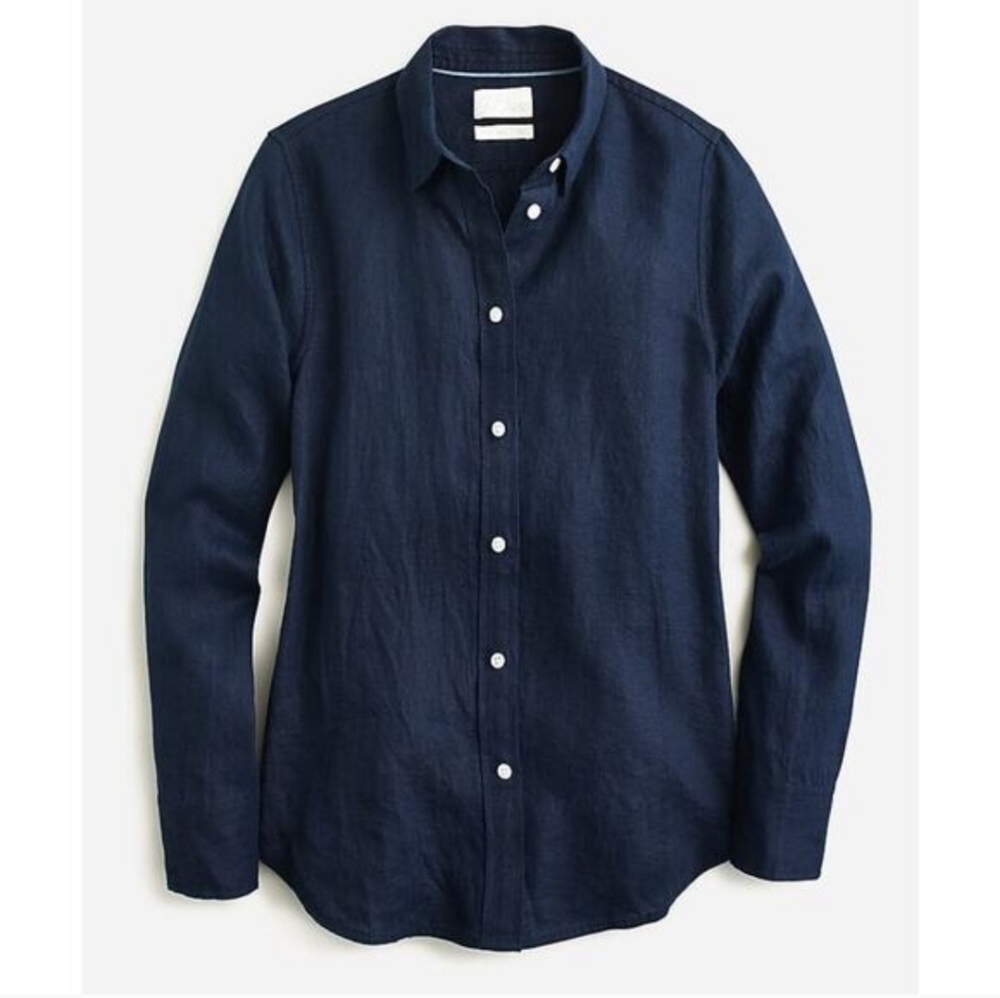 J. Crew Womens Baird McNutt Irish Linen Button Down Shirt Slim Fit